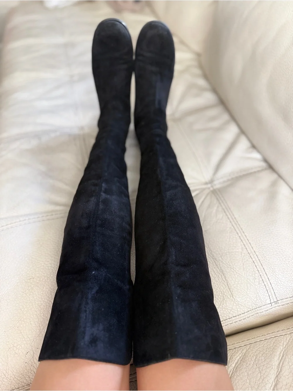 Stuart Weitzman Black Over-the-Knee Suede Boots